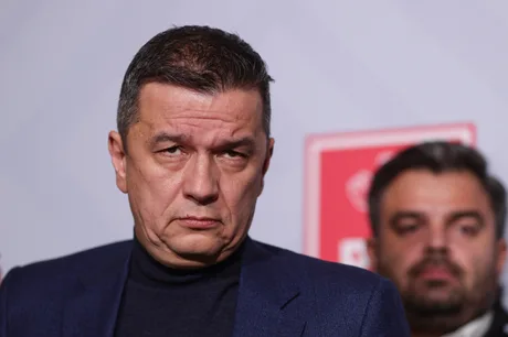 Sorin Grindeanu, lider PSD, în timpul unei conferințe de presă.