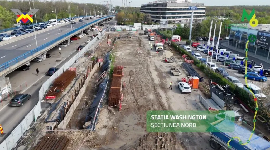 Lucrări la structura de rezistență pentru Magistrala 6 în zona Stației Washington.
