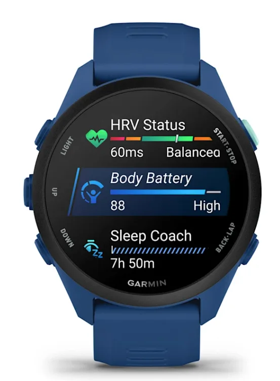 Ceas Garmin Forerunner 70 cu funcții avansate de antrenament.