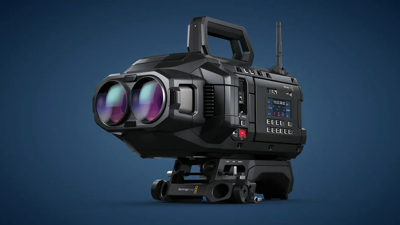 Camera profesională URSA Cine Immersive pentru filmare 3D stereoscopică.