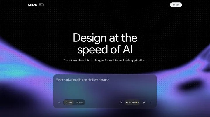 Interfață modernă pentru design generat de AI, cu comenzi vocale.