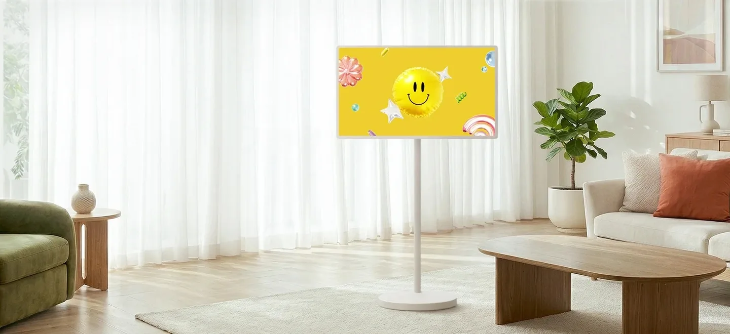 Televizor mobil LG cu ecran UHD, ideal pentru utilizare flexibilă acasă.