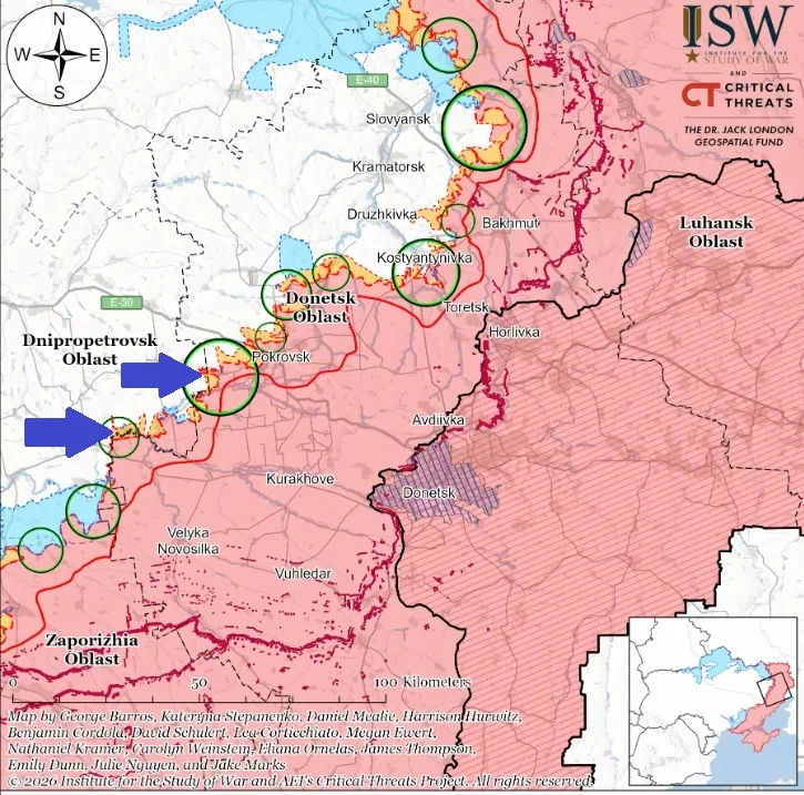 Harta regiunii Dnipropetrovsk cu zonele recucerite de armata ucraineană.