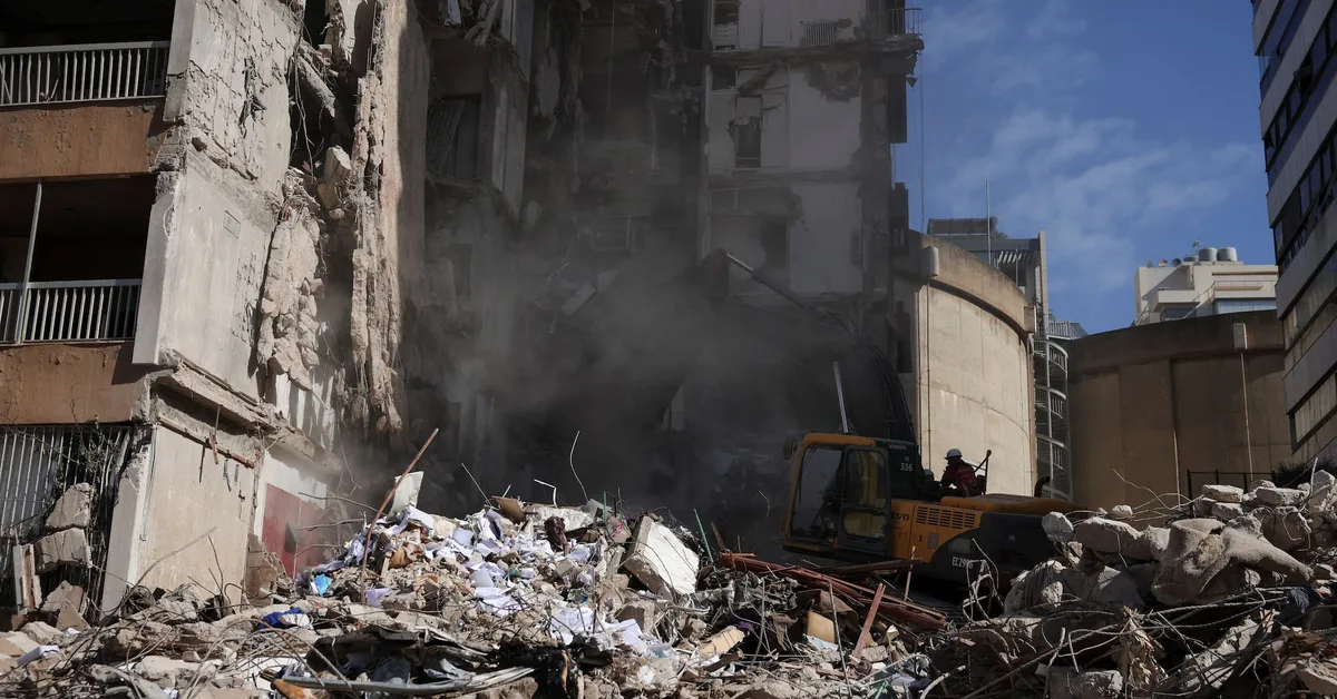 Clădiri distruse în urma bombardamentelor din Liban