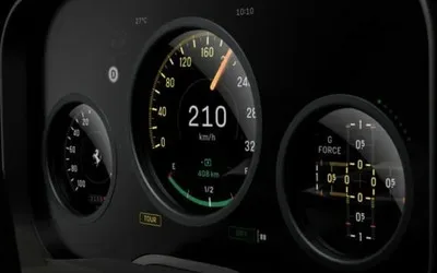 Ecran OLED din interiorul modelului Ferrari Luce.