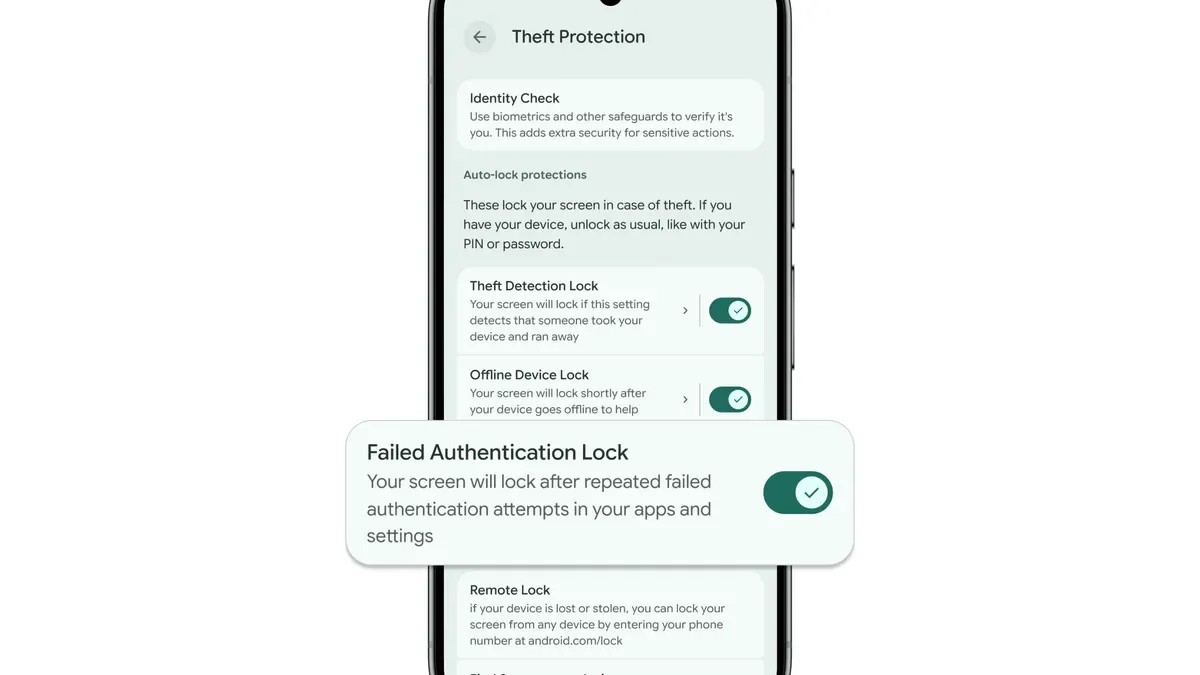 Setări pentru protecția antiefracție pe un dispozitiv Android