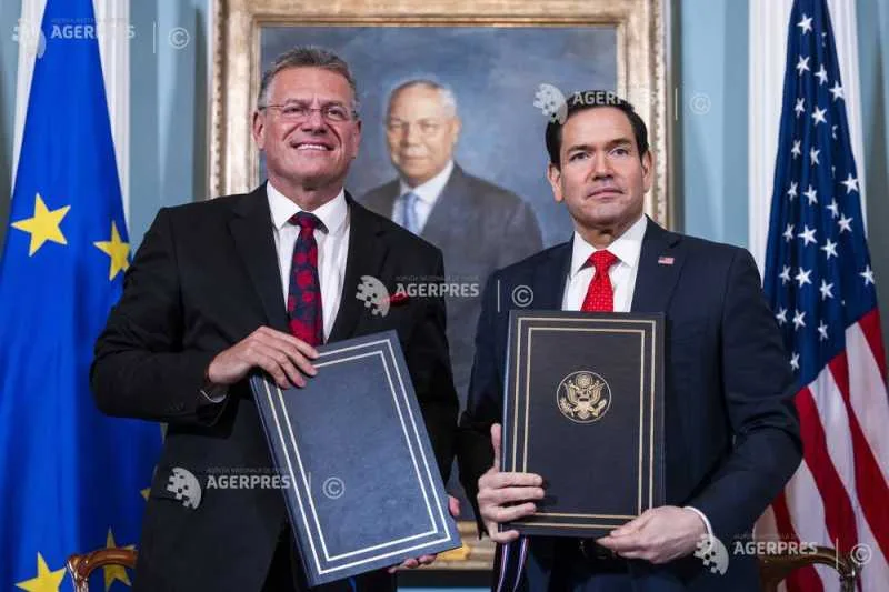 Semnarea unui acord între SUA și UE pentru minerale critice.