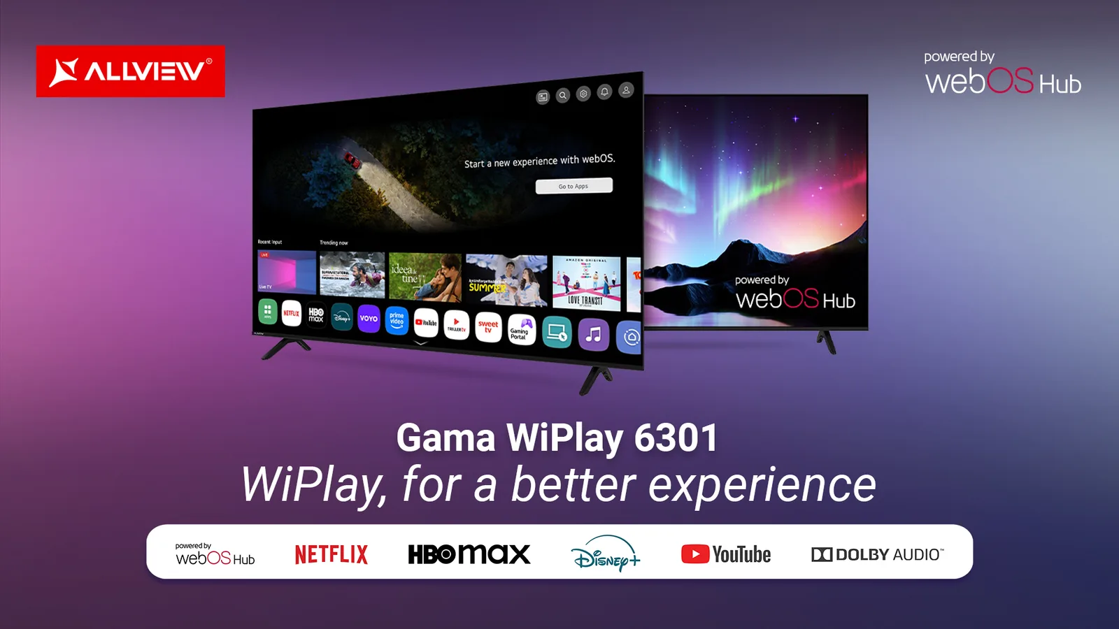 Televizoare smart Allview cu webOS și rezoluție 4K, design modern și funcții avansate.