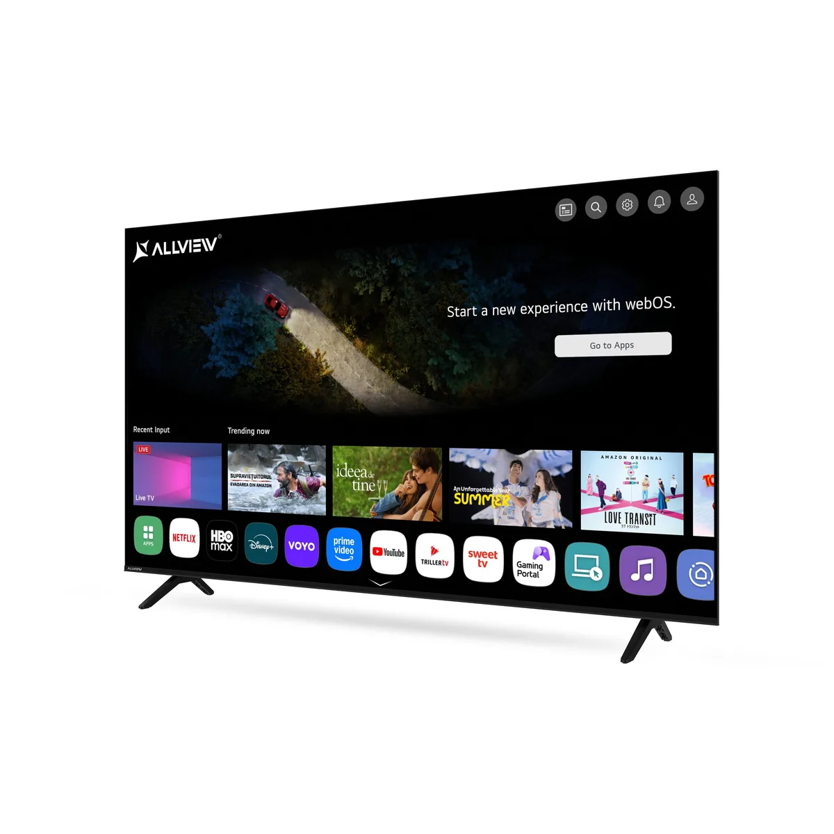 Profil subțire al televizorului Allview din seria WiPlay6301.