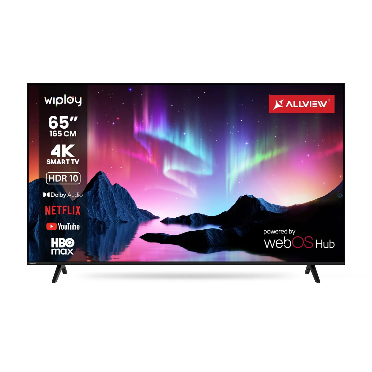 Interfața webOS a televizorului Allview cu aplicații populare.