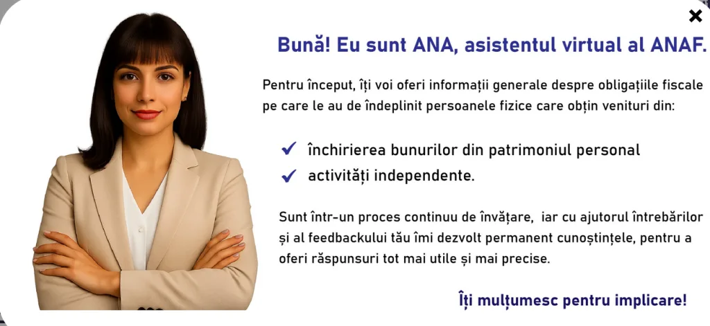 Chatbot-ul ANA oferă informații despre obligațiile fiscale ale contribuabililor.