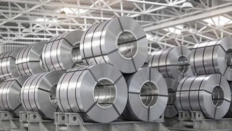 Stive de role de aluminiu într-o fabrică modernă, reflectând creșterea prețurilor.