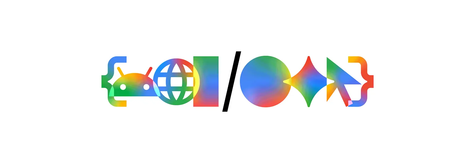 Logo colorat al Google I/O 2026, simbolizând inovația tehnologică.