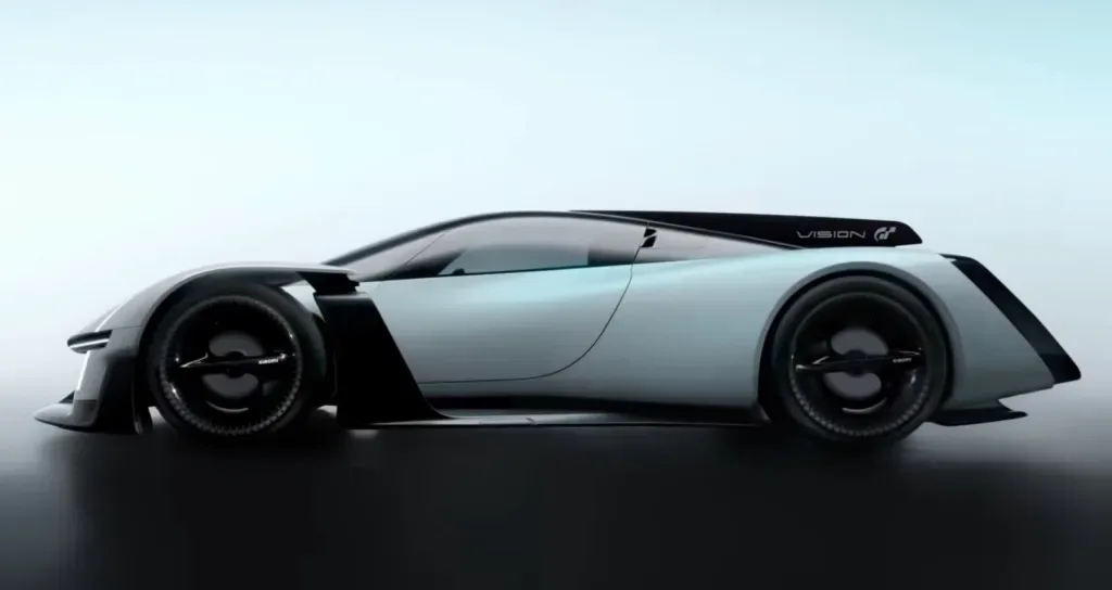 Profilul elegant al supercarului electric Vision GT.