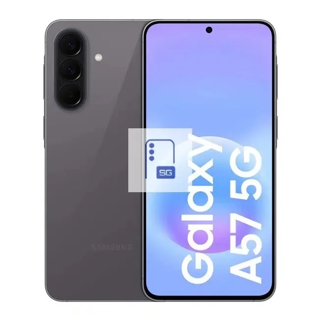 Galaxy A57 cu design modern și ecran plat.