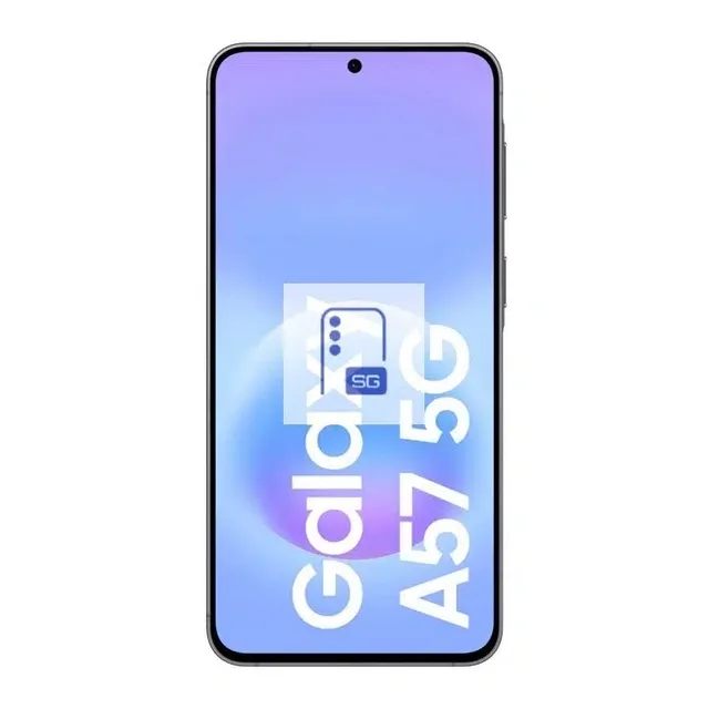 Fața telefonului Galaxy A57 cu display AMOLED.