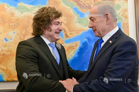 Javier Milei și Benjamin Netanyahu discutând despre relațiile internaționale.