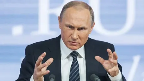 Vladimir Putin discutând despre situația economică și militară a Rusiei.