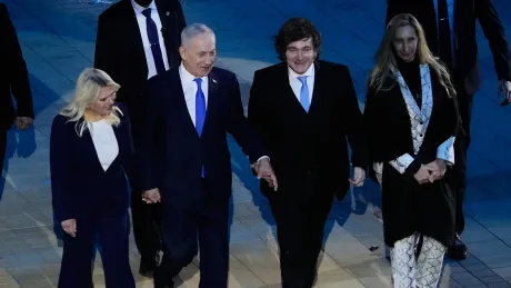 Javier Milei și Benjamin Netanyahu discută despre relațiile bilaterale la Ierusalim.