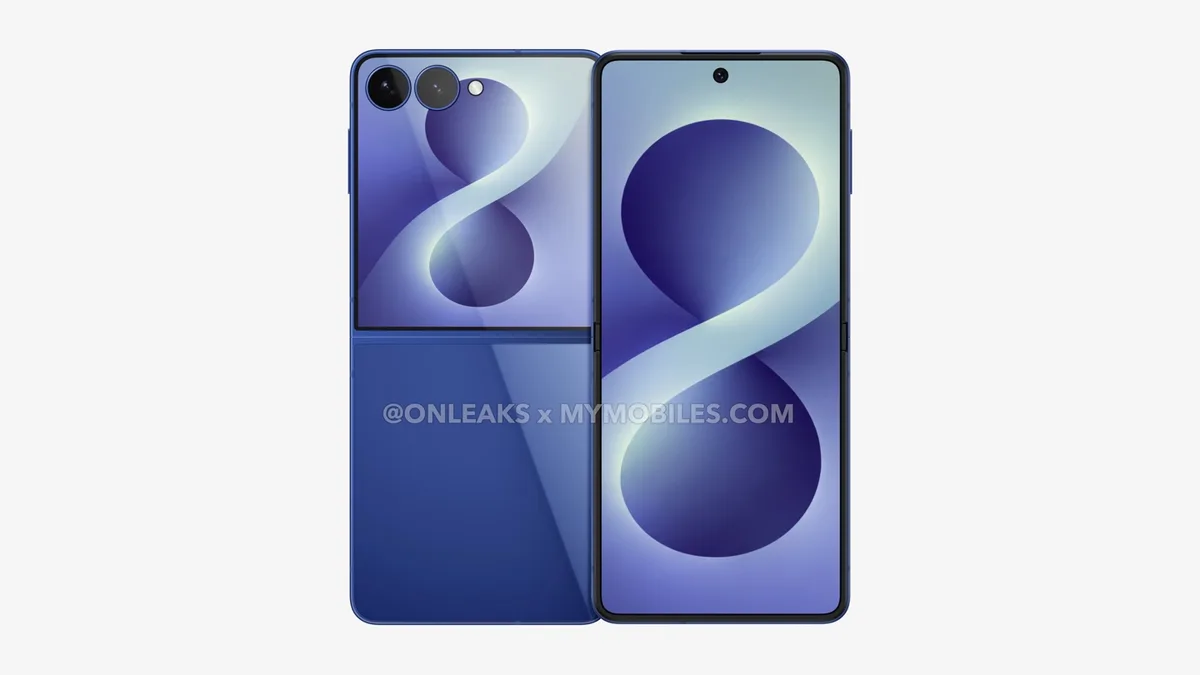 Galaxy Z Flip8 pliat, evidențiind portabilitatea și grosimea redusă.