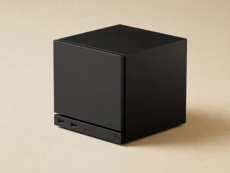 Dispozitiv compact Steam Machine pregătit pentru lansare.