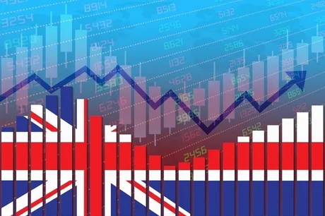 Grafic care ilustrează creșterea economică a Marii Britanii.