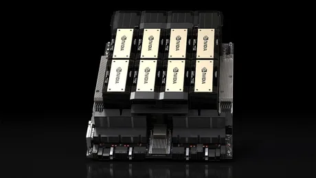 Servere cu GPU-uri Nvidia, evidențiind riscurile de conformitate în comerțul internațional.