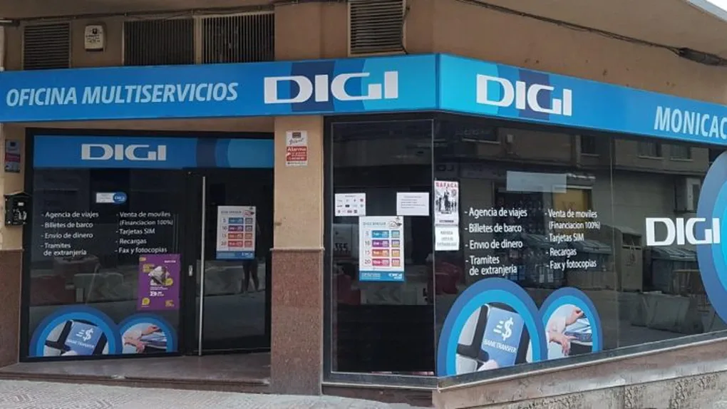 Oficina DIGI cu servicii diverse pentru clienți, având un design modern.