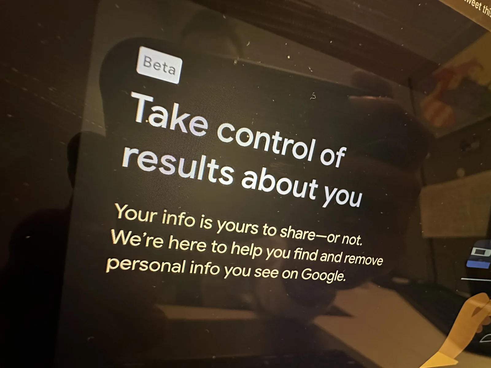 Controlul rezultatelor personale în căutările Google pentru protecția datelor.