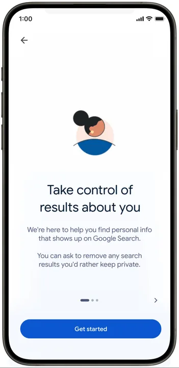 Interfața Google pentru gestionarea rezultatelor personale.