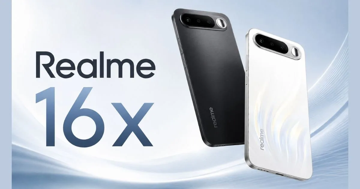 Realme 16x în culorile Endurance Brown și Glory White, pregătit pentru lansare în India.