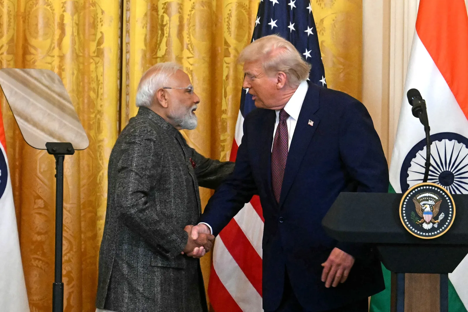Donald Trump și Narendra Modi discută despre acordul comercial dintre India și SUA.