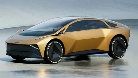 Conceptul Kia Vision Meta Turismo, o limuzină sport electrică inovatoare.