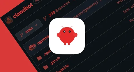 Logo-ul Clawdbot pe fundal întunecat, simbolizând inovația în tehnologie.