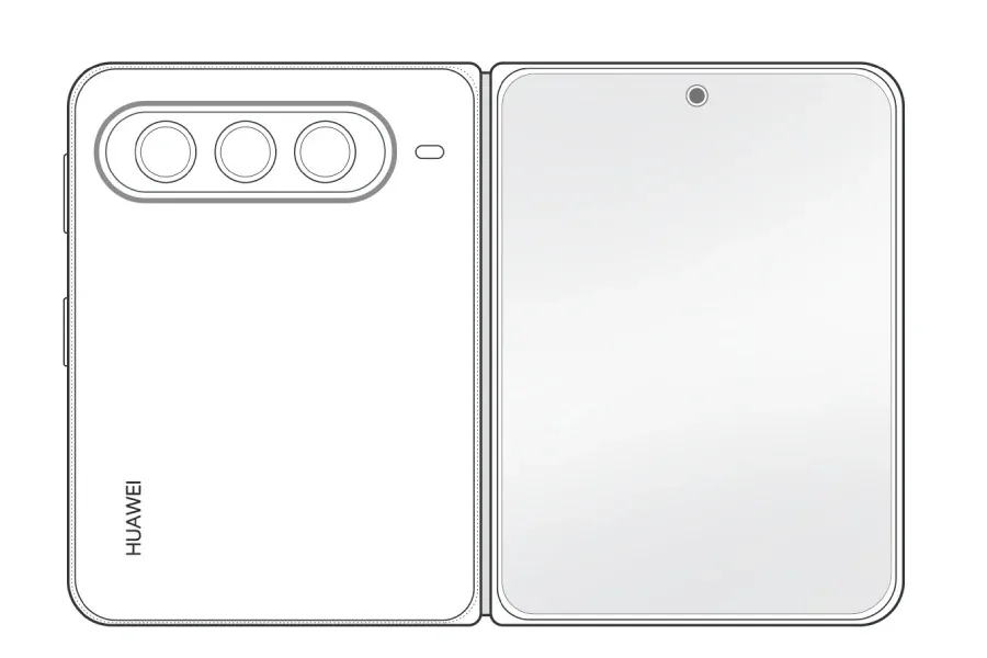 Designul spatelui telefonului Huawei Pura X Max.