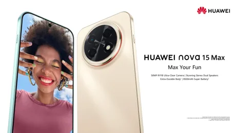 Huawei Nova 15 Max cu design modern și cameră avansată pentru fotografii nocturne