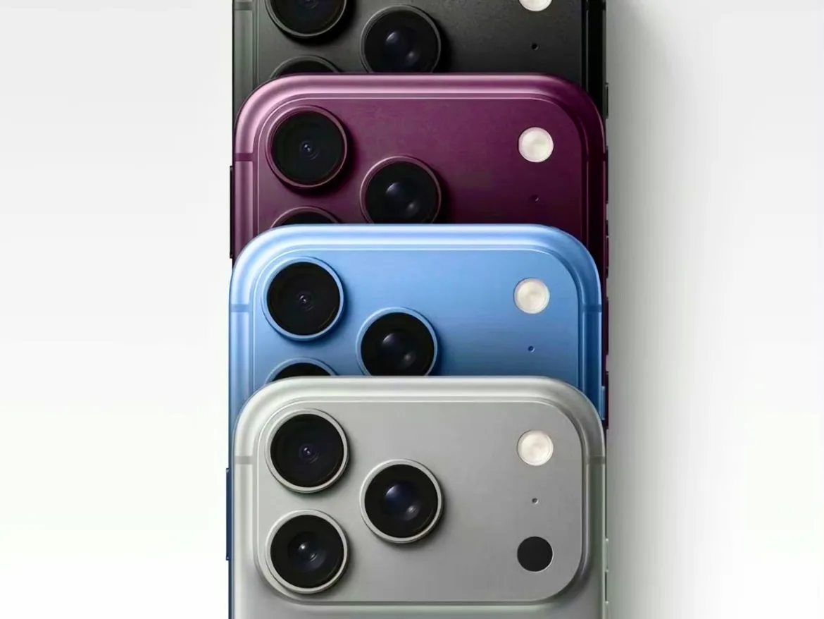 Huse pentru iPhone 18 Pro în diverse culori, evidențiind camera proeminentă.