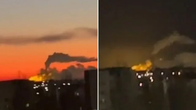 Incendiu la o rafinărie din Pskov după un atac cu drone.