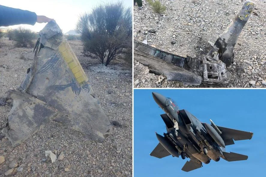 Fuselaj avion F-15E doborât în Iran, recuperat de armata americană.