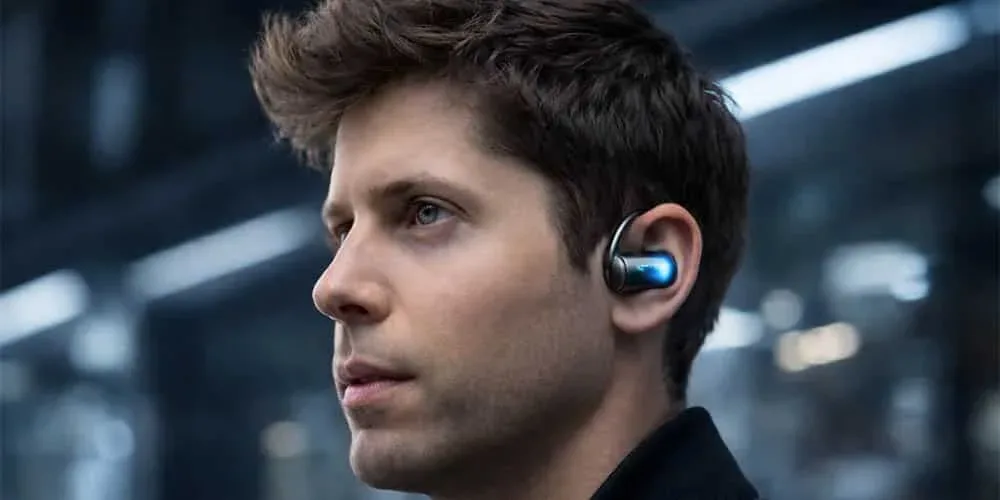 Bărbat purtând căști inteligente Sweetpea, cu un design modern și elegant.