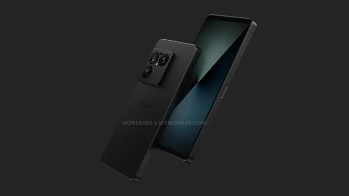 Randări CAD pentru Xperia 1 VIII, evidențiind designul mai gros și modulul foto proeminent.
