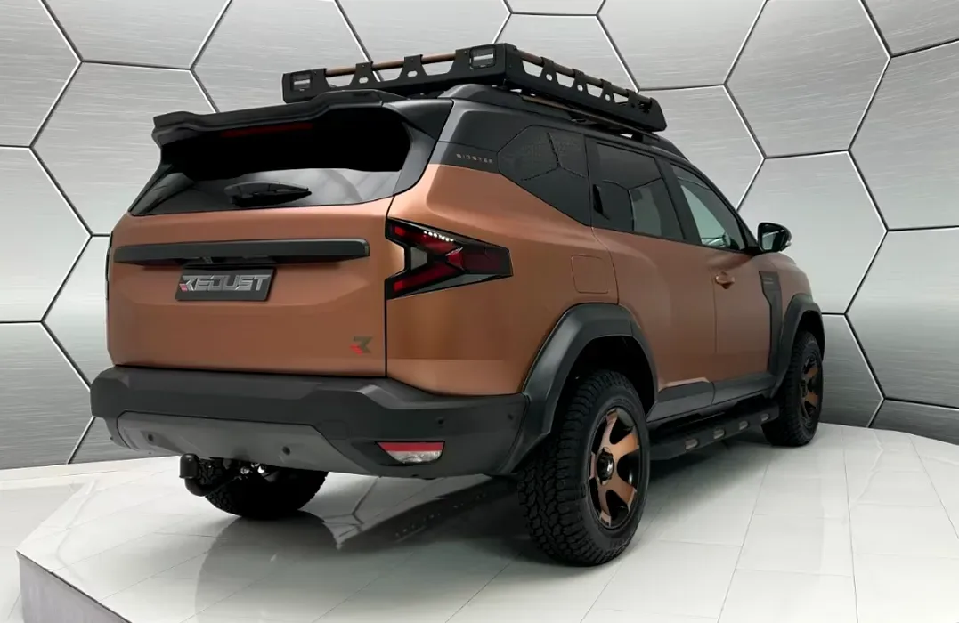 Vedere din spate a Dacia Bigster, evidențiind designul robust.