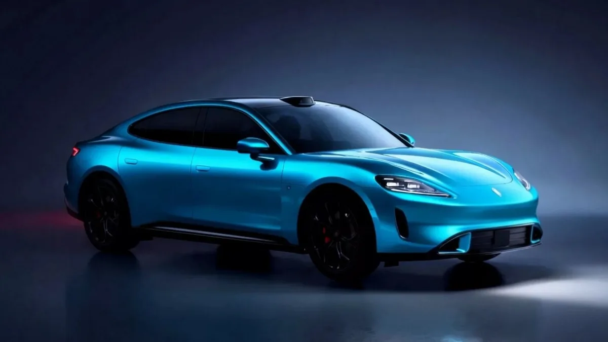 Shangjie Z7 în nuanță albastră, cu design elegant și modern.