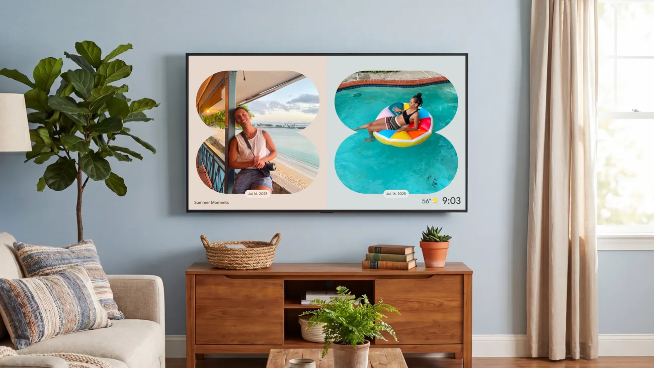 Interfața Google TV cu noi funcții de creare și căutare vizuală.