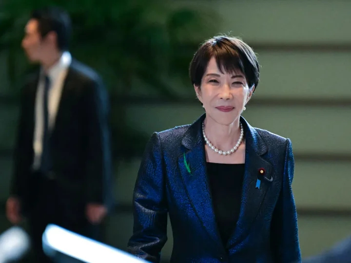 Sanae Takaichi, politician japonez, la o conferință oficială.