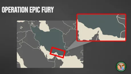 Harta regiunii cu Strâmtoarea Ormuz evidențiată, simbolizând tensiunile geopolitice.