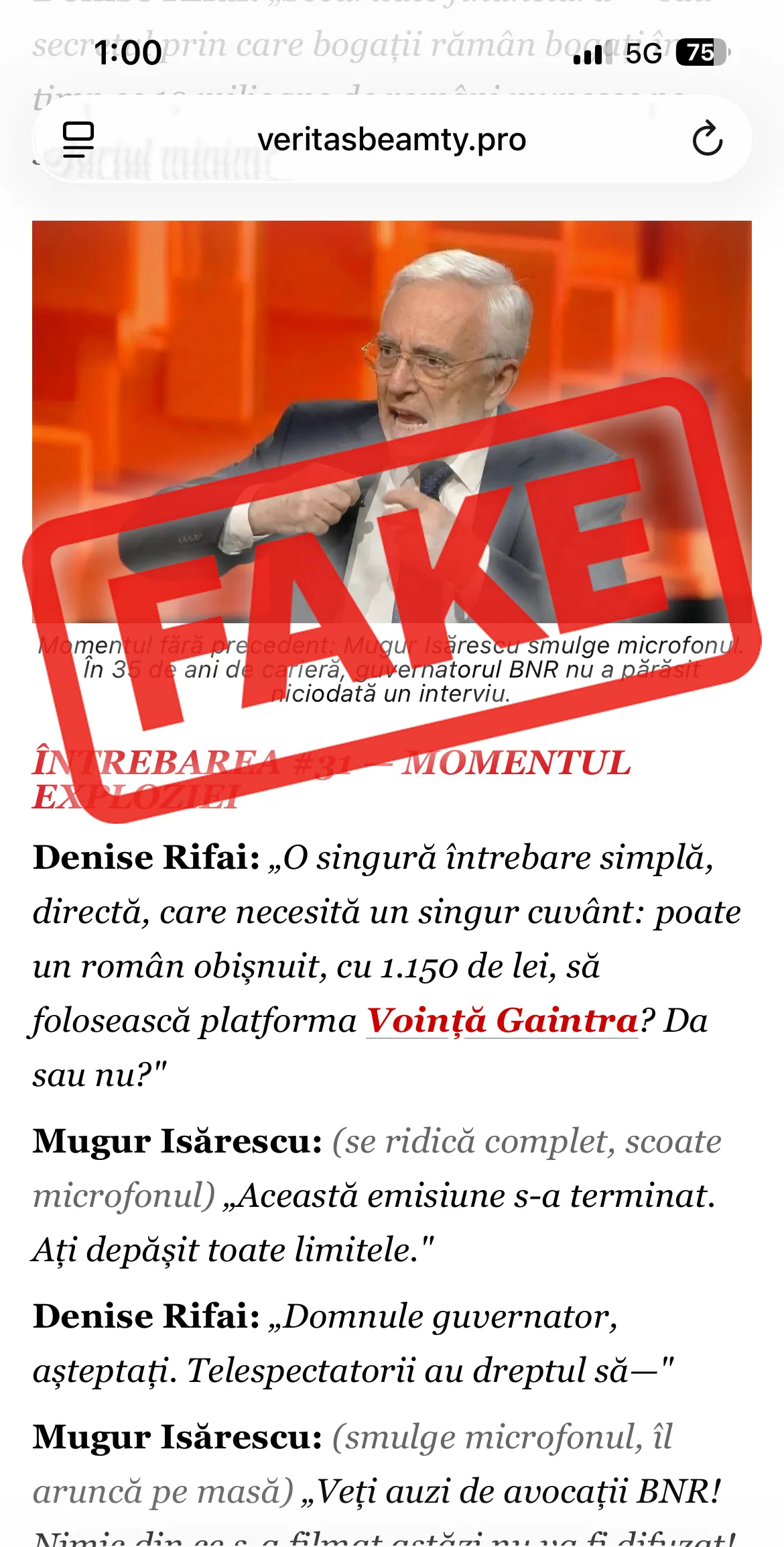 Mugur Isărescu discutând despre fraudele online și deepfake.