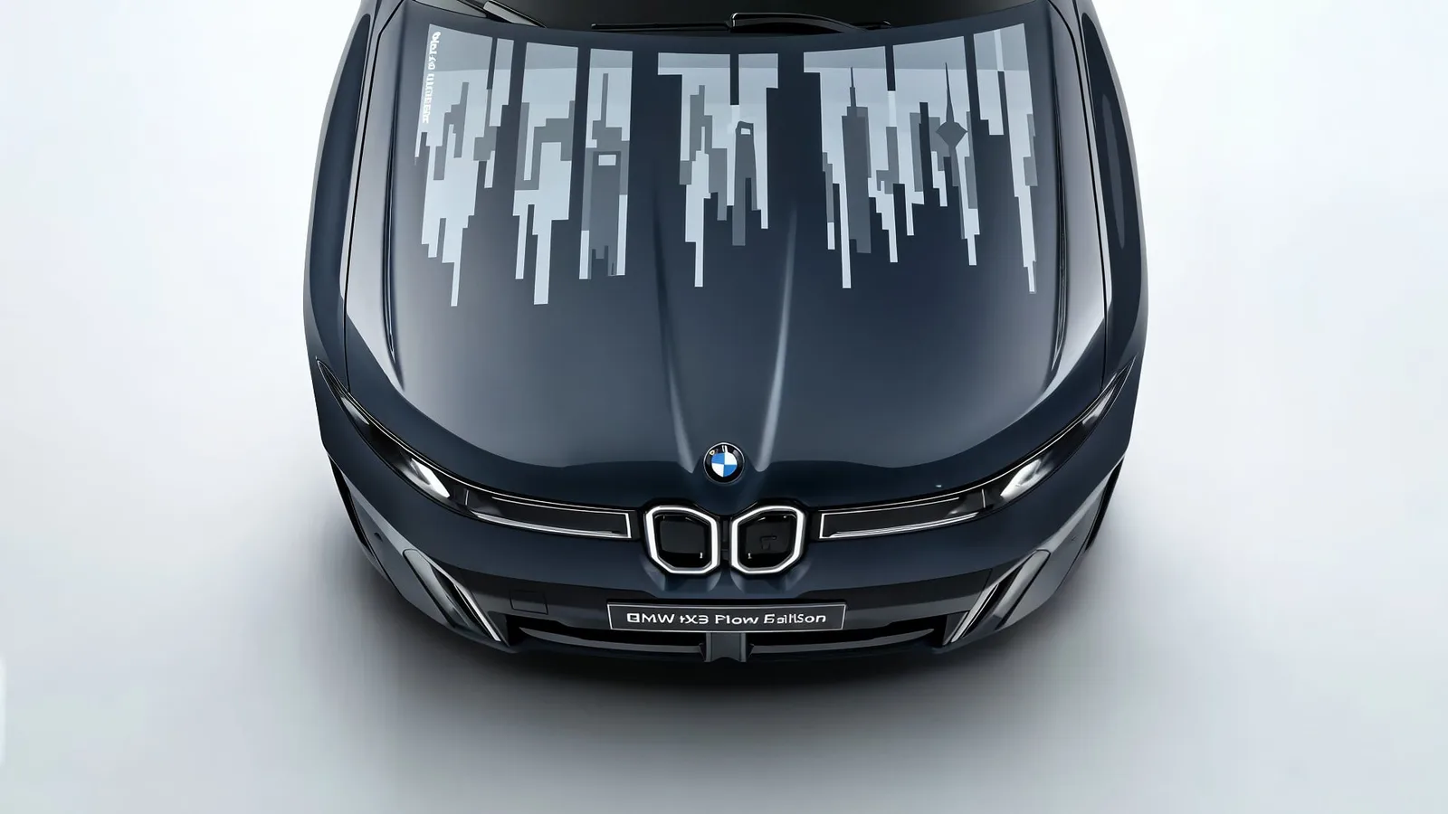 Capota BMW iX3 Flow Edition cu tehnologie E-Ink, schimbându-și aspectul la apăsarea unui buton.