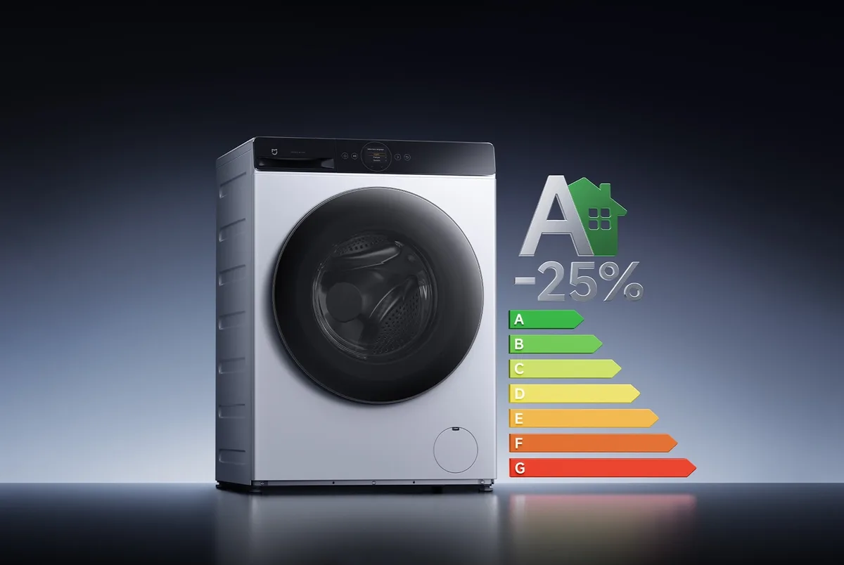 Mașină de spălat Mijia cu eficiență energetică superioară, design modern.