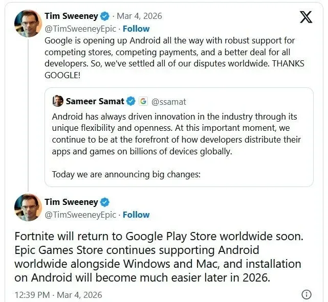 Tim Sweeney discută despre deschiderea ecosistemului Android